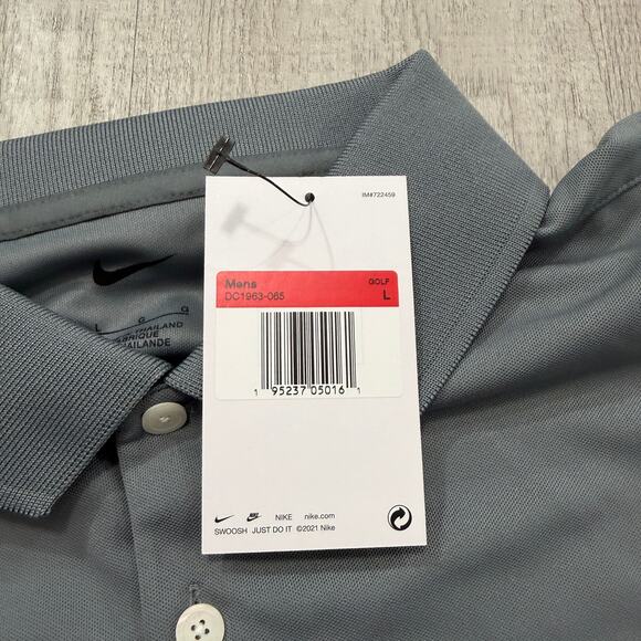 NWT Nike Dri-FIT Micro Pique 2.0 Polo Shirt Large Golf Golfing Gray DC1963-065 - Picture 3 of 8